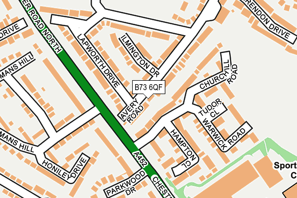 B73 6QF map - OS OpenMap – Local (Ordnance Survey)