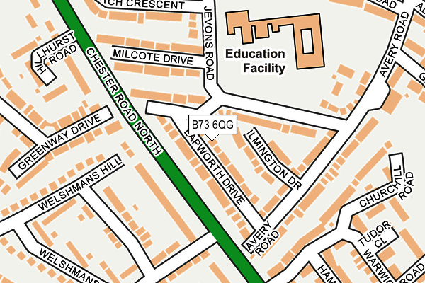 B73 6QG map - OS OpenMap – Local (Ordnance Survey)