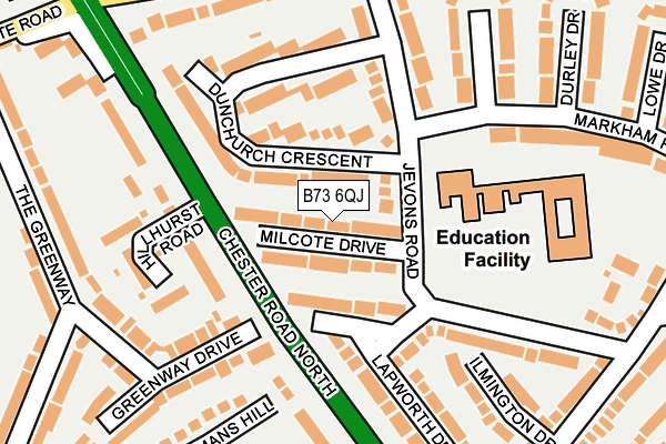 B73 6QJ map - OS OpenMap – Local (Ordnance Survey)