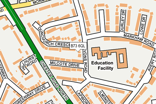 B73 6QL map - OS OpenMap – Local (Ordnance Survey)