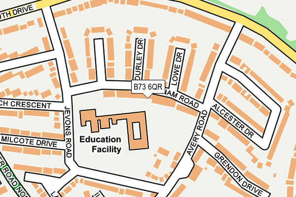 B73 6QR map - OS OpenMap – Local (Ordnance Survey)