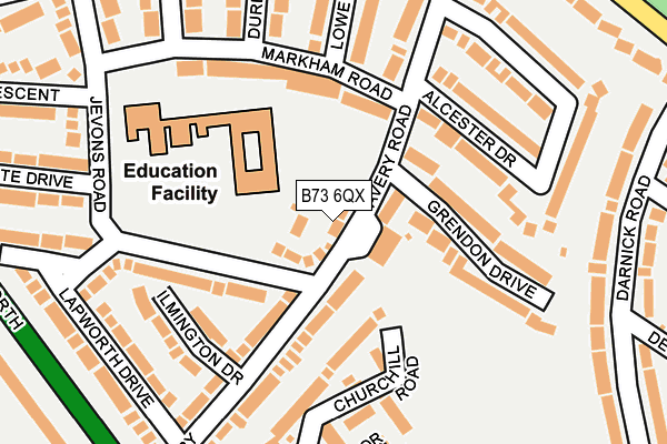 B73 6QX map - OS OpenMap – Local (Ordnance Survey)