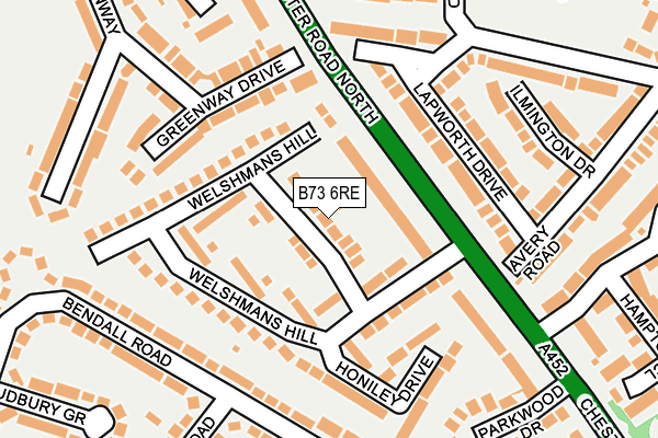 B73 6RE map - OS OpenMap – Local (Ordnance Survey)