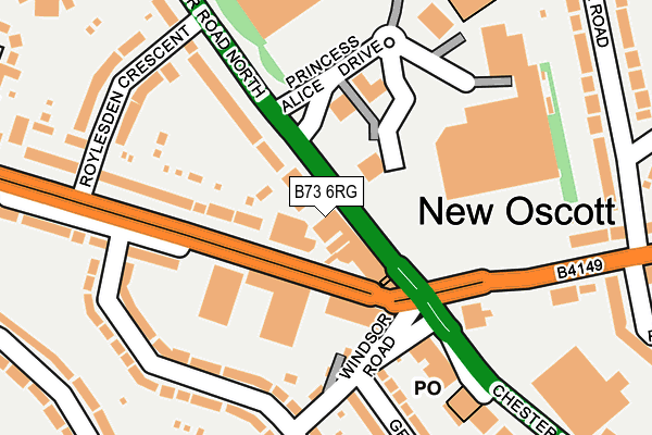 B73 6RG map - OS OpenMap – Local (Ordnance Survey)
