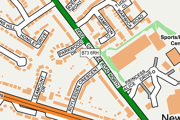 B73 6RH map - OS OpenMap – Local (Ordnance Survey)