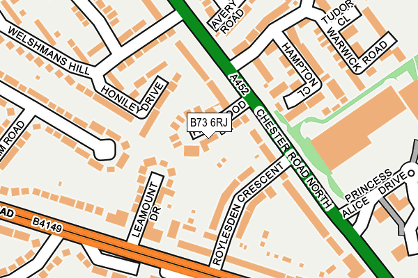 B73 6RJ map - OS OpenMap – Local (Ordnance Survey)