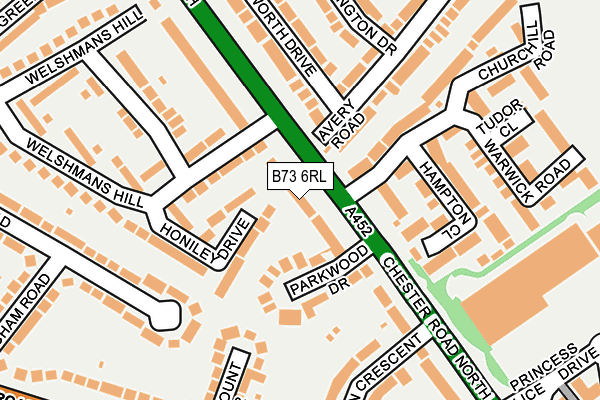 B73 6RL map - OS OpenMap – Local (Ordnance Survey)