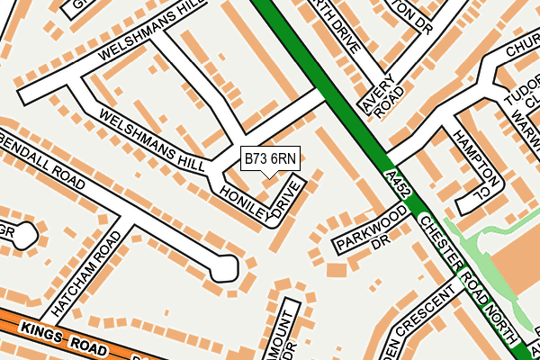 B73 6RN map - OS OpenMap – Local (Ordnance Survey)