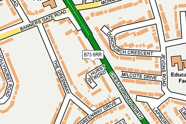 B73 6RR map - OS OpenMap – Local (Ordnance Survey)