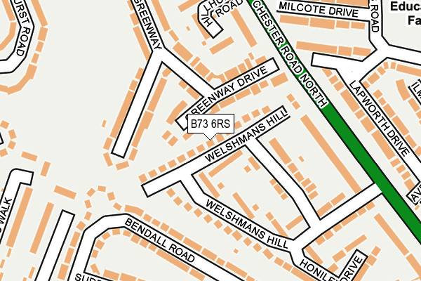 B73 6RS map - OS OpenMap – Local (Ordnance Survey)