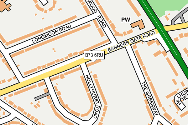 B73 6RU map - OS OpenMap – Local (Ordnance Survey)