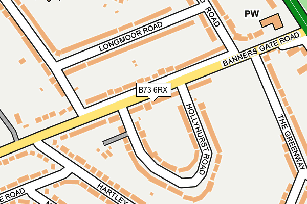 B73 6RX map - OS OpenMap – Local (Ordnance Survey)