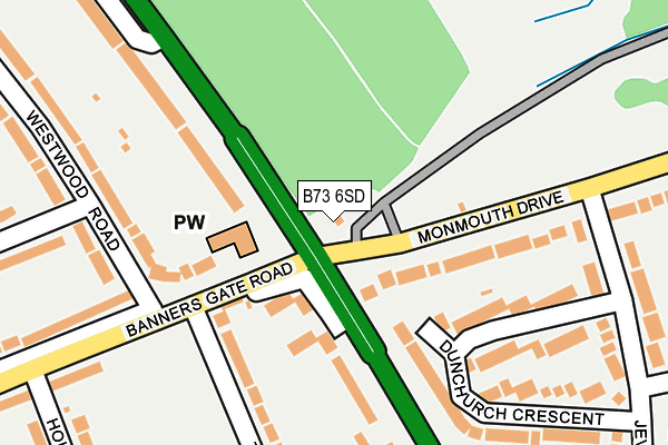 B73 6SD map - OS OpenMap – Local (Ordnance Survey)