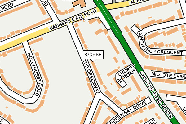 B73 6SE map - OS OpenMap – Local (Ordnance Survey)