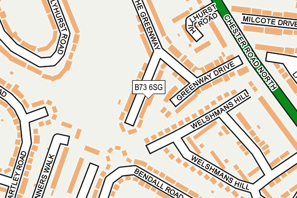 B73 6SG map - OS OpenMap – Local (Ordnance Survey)