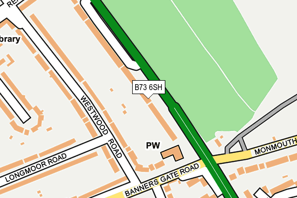 B73 6SH map - OS OpenMap – Local (Ordnance Survey)