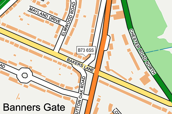 B73 6SS map - OS OpenMap – Local (Ordnance Survey)