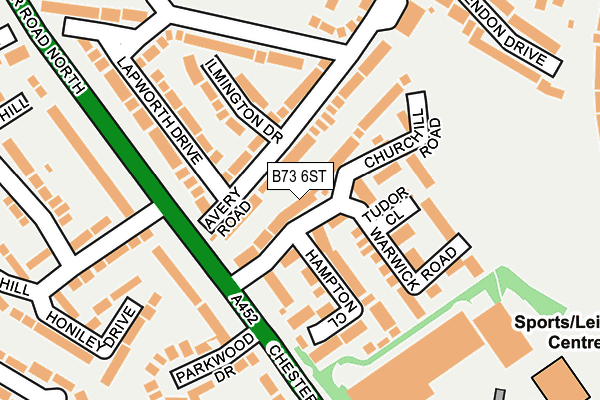 B73 6ST map - OS OpenMap – Local (Ordnance Survey)