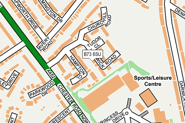 B73 6SU map - OS OpenMap – Local (Ordnance Survey)