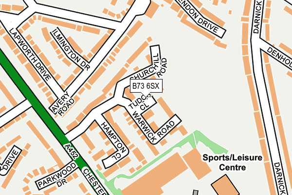 B73 6SX map - OS OpenMap – Local (Ordnance Survey)