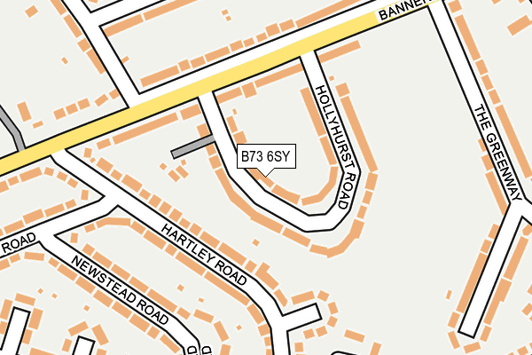 B73 6SY map - OS OpenMap – Local (Ordnance Survey)