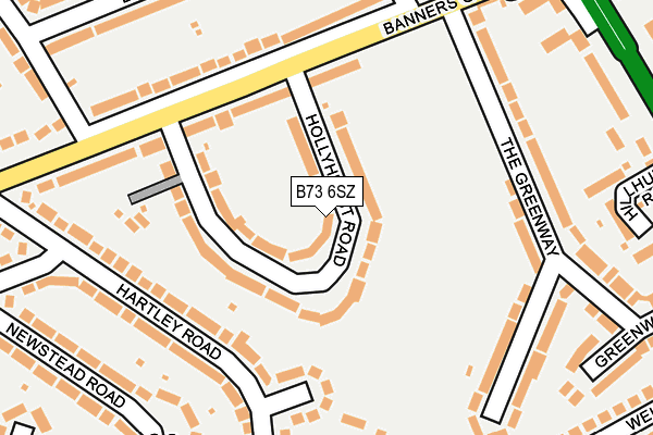 B73 6SZ map - OS OpenMap – Local (Ordnance Survey)