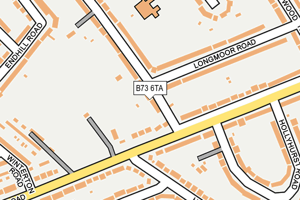 B73 6TA map - OS OpenMap – Local (Ordnance Survey)