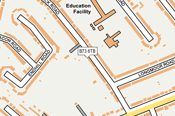 B73 6TB map - OS OpenMap – Local (Ordnance Survey)