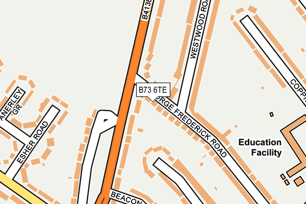 B73 6TE map - OS OpenMap – Local (Ordnance Survey)