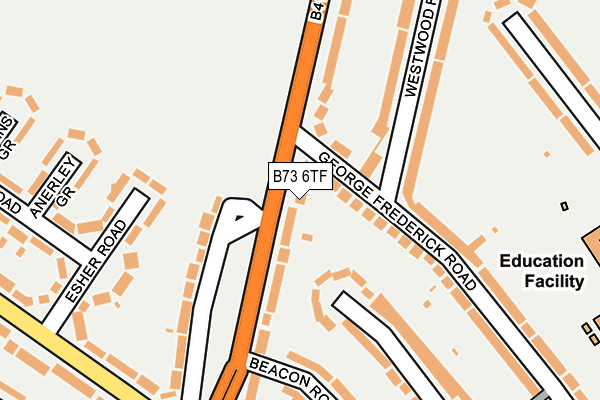 B73 6TF map - OS OpenMap – Local (Ordnance Survey)