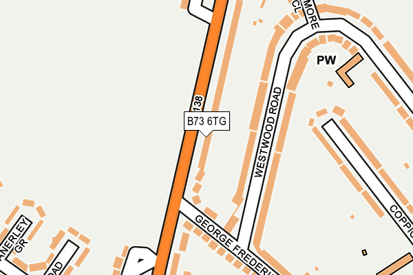 B73 6TG map - OS OpenMap – Local (Ordnance Survey)