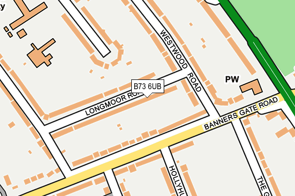 B73 6UB map - OS OpenMap – Local (Ordnance Survey)