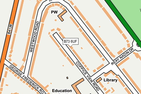 B73 6UF map - OS OpenMap – Local (Ordnance Survey)