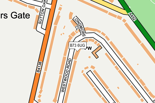 B73 6UG map - OS OpenMap – Local (Ordnance Survey)