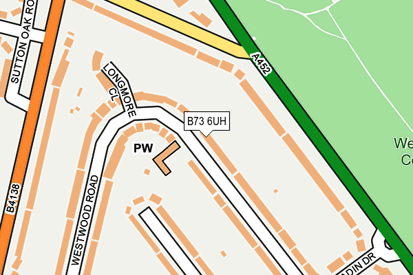 B73 6UH map - OS OpenMap – Local (Ordnance Survey)