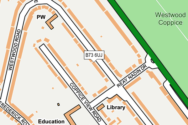 B73 6UJ map - OS OpenMap – Local (Ordnance Survey)