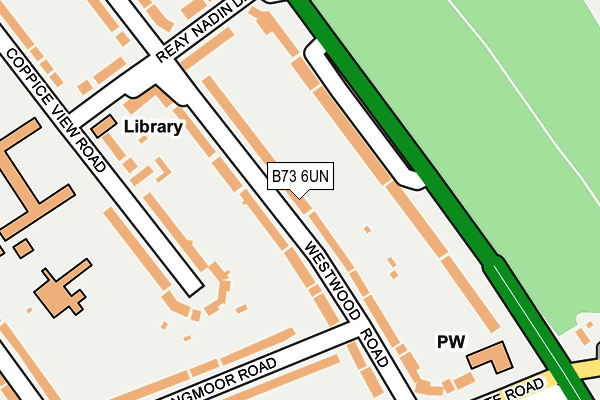 B73 6UN map - OS OpenMap – Local (Ordnance Survey)
