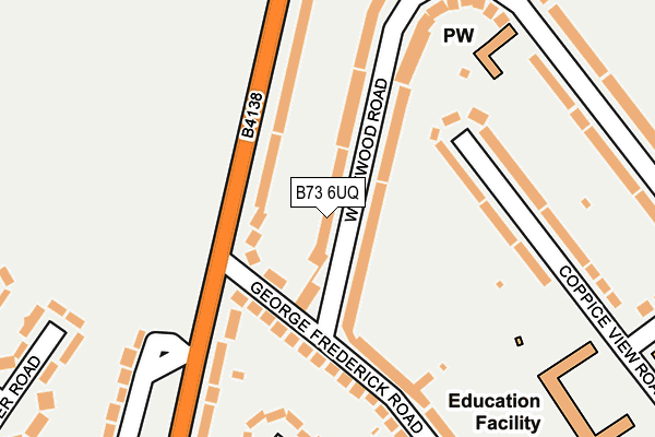 B73 6UQ map - OS OpenMap – Local (Ordnance Survey)