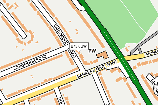 B73 6UW map - OS OpenMap – Local (Ordnance Survey)