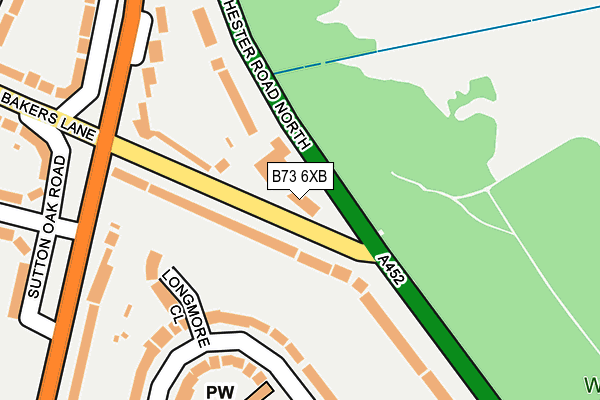 B73 6XB map - OS OpenMap – Local (Ordnance Survey)