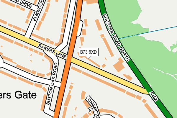 B73 6XD map - OS OpenMap – Local (Ordnance Survey)