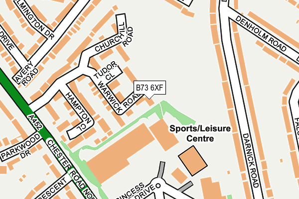 B73 6XF map - OS OpenMap – Local (Ordnance Survey)