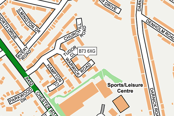 B73 6XG map - OS OpenMap – Local (Ordnance Survey)