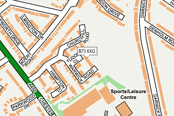 B73 6XQ map - OS OpenMap – Local (Ordnance Survey)