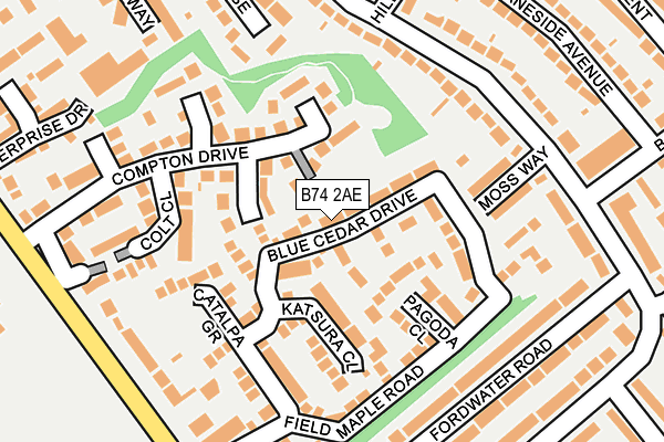 B74 2AE map - OS OpenMap – Local (Ordnance Survey)
