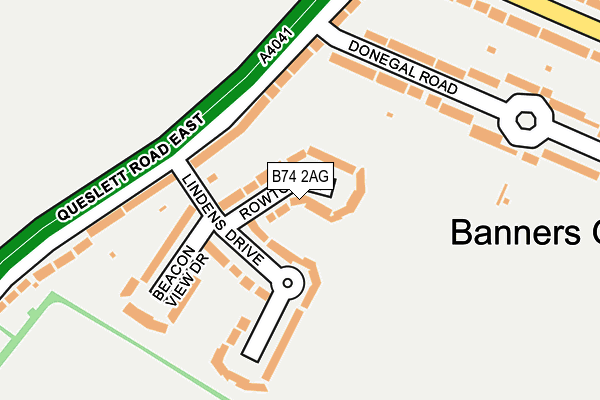 B74 2AG map - OS OpenMap – Local (Ordnance Survey)