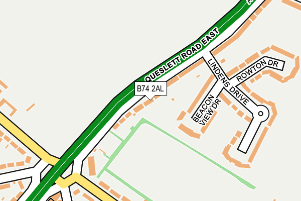 B74 2AL map - OS OpenMap – Local (Ordnance Survey)