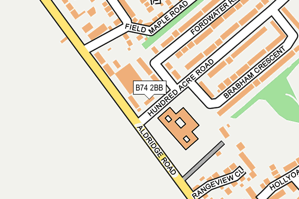 B74 2BB map - OS OpenMap – Local (Ordnance Survey)