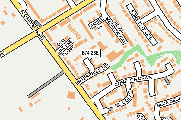 B74 2BE map - OS OpenMap – Local (Ordnance Survey)