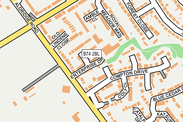 B74 2BL map - OS OpenMap – Local (Ordnance Survey)